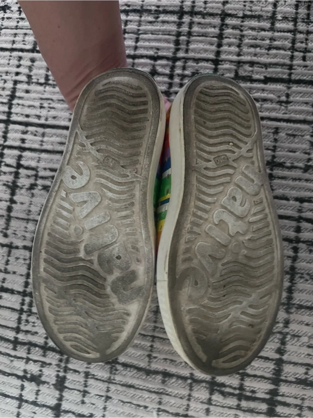 Native kids Rainbow Stripe Slip-On Shoes